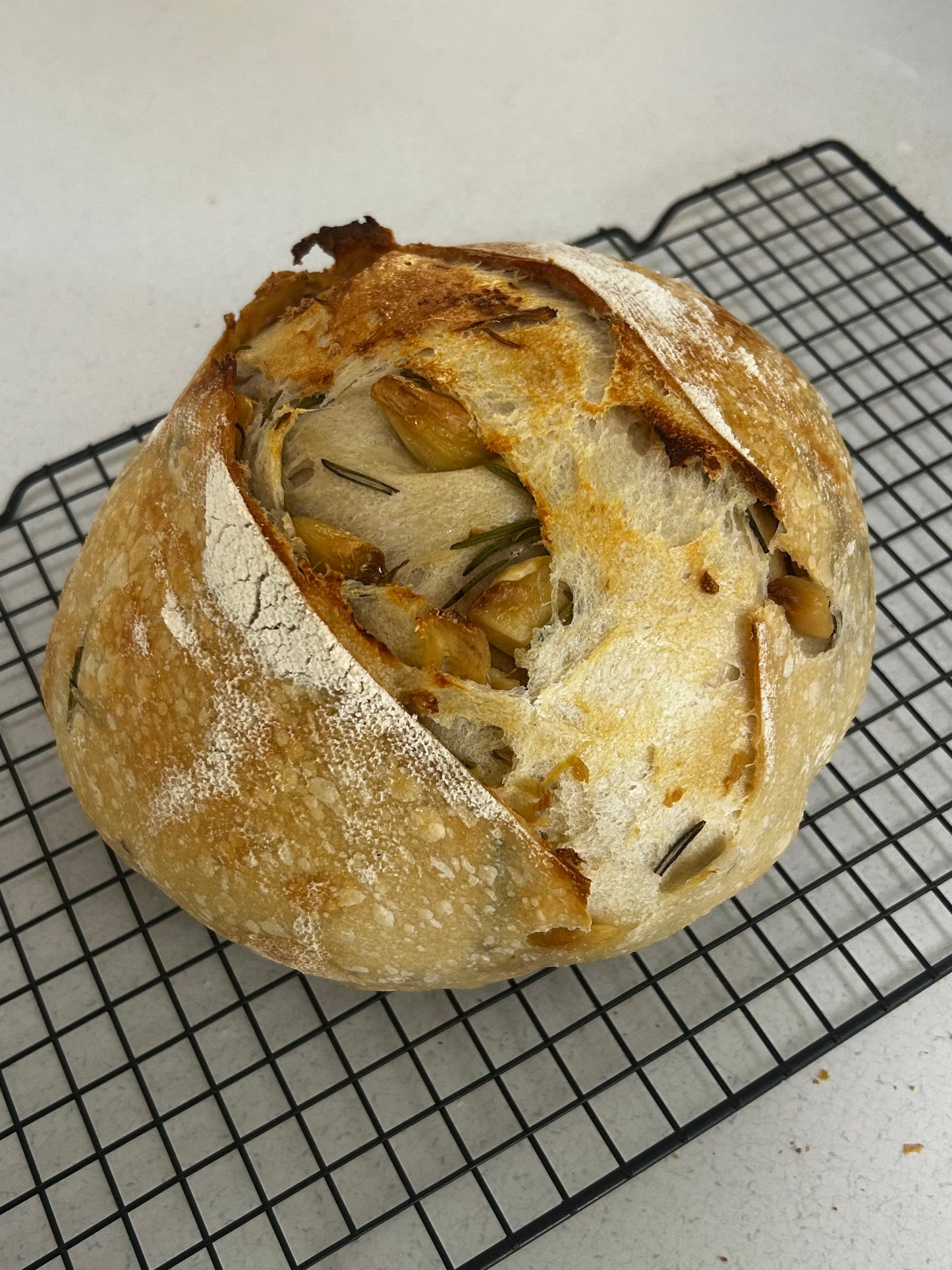 Rosemary and Roasted Garlic Sourdough